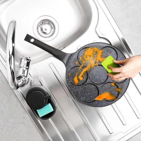 Patelnia do Jajek Granitowa 7 Otworów 26 cm VILDE Black Line Soft Touch