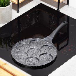 Patelnia do Jajek Granitowa 7 Otworów 26 cm VILDE Black Line Zwierzątka