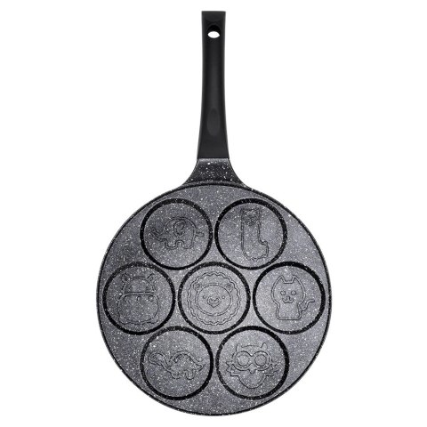 Patelnia do Jajek Granitowa 7 Otworów 26 cm VILDE Black Line Zwierzątka
