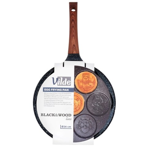 Patelnia do Jajek Granitowa 7 Otworów 26 cm VILDE Black&Wood Indukcja