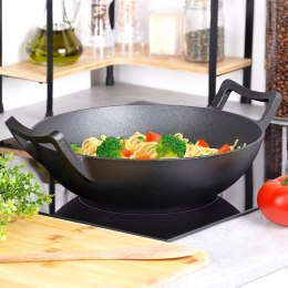 Patelnia Wok Żeliwna 32 cm VILDE Cast Line do Piekarnika Indukcja