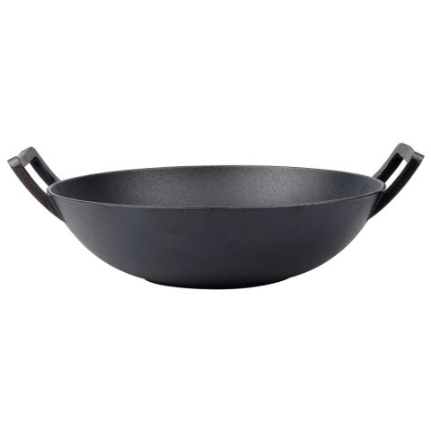 Patelnia Wok Żeliwna Duża 36 cm VILDE Cast Line do Indukcji Grill
