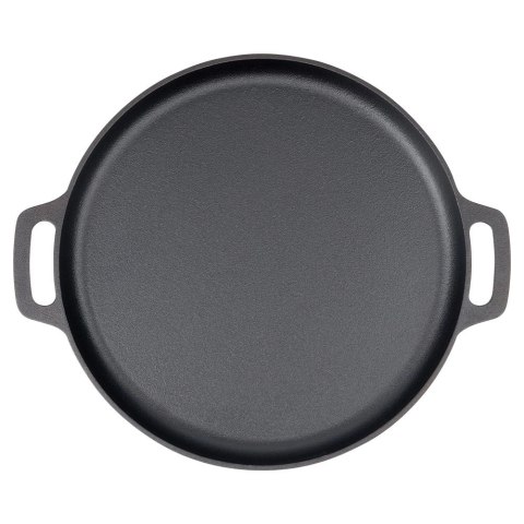 Patelnia Żeliwna Okrągła 35 cm VILDE Cast Line do Indukcji Grill