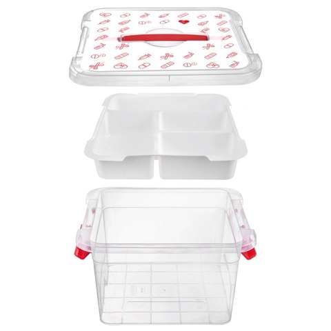 Pojemnik na Leki Apteczka Domowa 8 L z Organizerem 26 x 24,5 x 15,5 cm