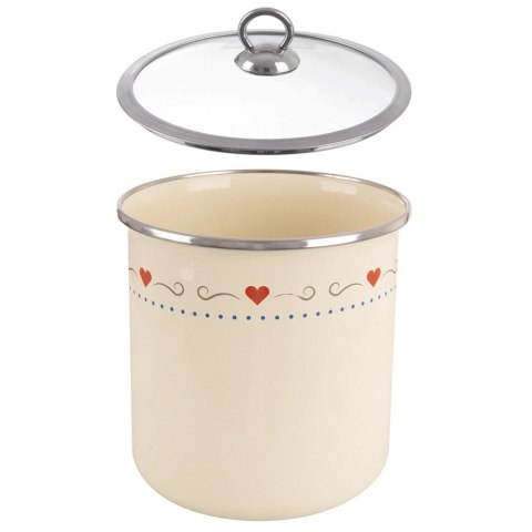 Pojemnik Emaliowany TONCA 1,4 L ORION Szklana Pokrywka 17 x 13 cm