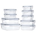 Zestaw 9 Pojemników Szklanych Szczelny VILDE Piekarnik Mikrofala Mrożenie