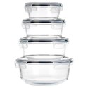 Zestaw 4 Pojemników Szklanych Okrągły VILDE Szczelny Piekarnik Mrożenie