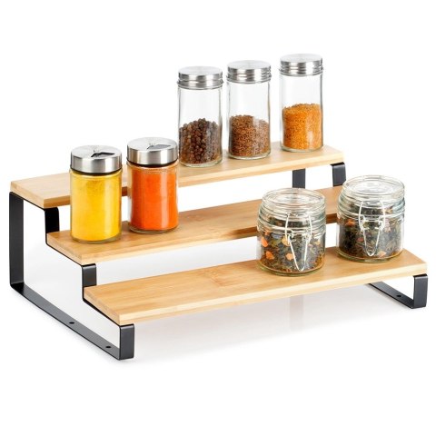 Półka Kuchenna Drewniana 3 Poziomowa Organizer 32 x 235 cm VILDE Przyprawy
