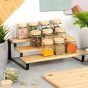 Półka Kuchenna Drewniana 3 Poziomowa Organizer 32 x 235 cm VILDE Przyprawy