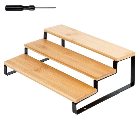 Półka Kuchenna Drewniana 3 Poziomowa Organizer 32 x 235 cm VILDE Przyprawy