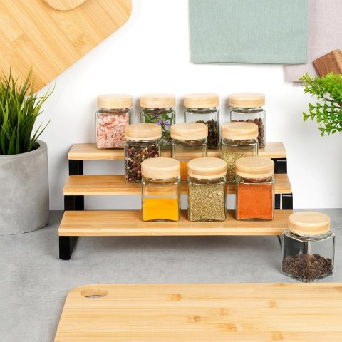 Półka Kuchenna Drewniana 3 Poziomowa Organizer 32 x 235 cm VILDE Przyprawy
