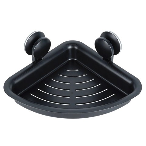 Półka Pod Prysznic Narożna Czarna na Przyssawki VILDE 28 x 22 cm