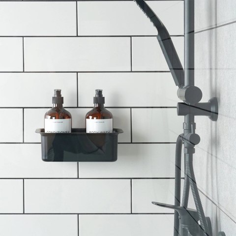 Półka Pod Prysznic Czarna na Przyssawki Duża 235 x 135 cm VILDE