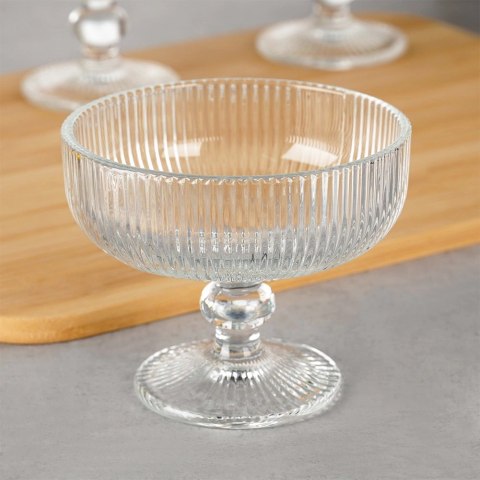 Pucharki do Lodów Szklane 6 szt. Ryflowane 270 ml Desery VILDE