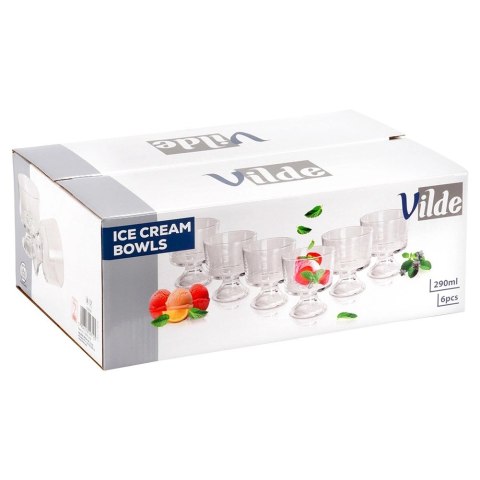 Pucharki do Lodów Szklane 6 szt. Desery Galaretki 290 ml VILDE