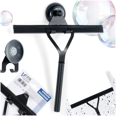 Ściągaczka do Szyb Czarna VILDE Metalowa Uchwyt na Przyssawkę