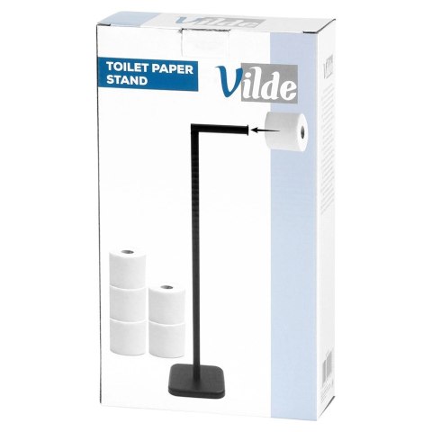 Stojak na Papier Toaletowy Czarny Zapas na 5 Rolek 56 cm VILDE