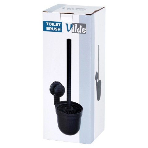 Szczotka Silikonowa do WC Wisząca Czarna z Ociekaczem na Ścianę VILDE