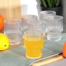 Szklanki Zestaw 6 szt. 190 ml VILDE Ryflowane Szkło do Zmywarki 7 x 7 cm