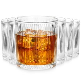 Szklanki Zestaw 6 szt. 310 ml VILDE Ryflowane Szkło do Zmywarki 8,5 x 8,5cm