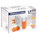 Szklanki Wysokie Zestaw 6 szt. 320 ml VILDE Ryflowane Szkło do Zmywarki