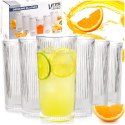 Szklanki Wysokie Zestaw 6 szt. 320 ml VILDE Ryflowane Szkło do Zmywarki