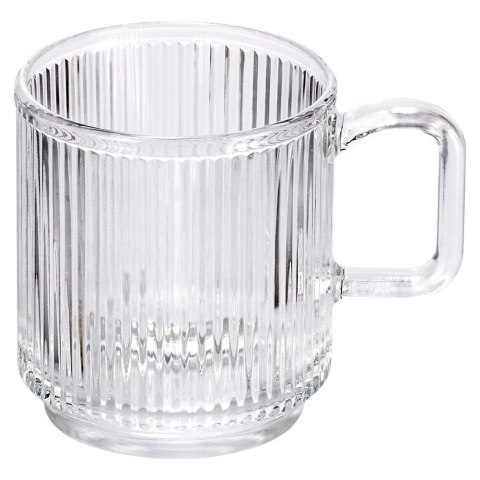 Szklanki Zestaw 6 szt. 350 ml VILDE z Uchwytem Ryflowane do Zmywarki