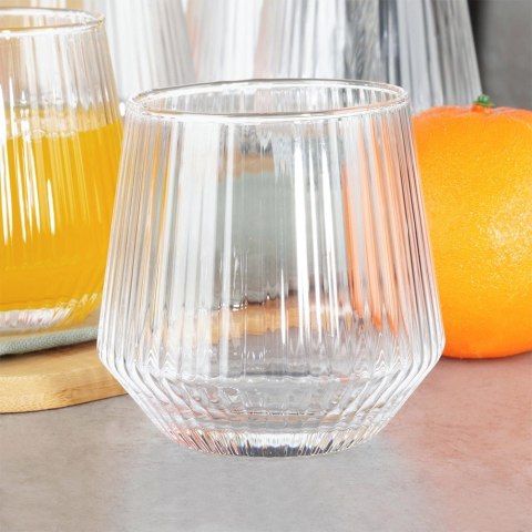 Szklanki Zestaw 6 szt. 350 ml VILDE Ryflowane Szkło do Whisky Zmywarka