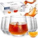 Szklanki Zestaw 6 szt. 350 ml VILDE Ryflowane Szkło do Whisky Zmywarka