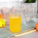 Szklanki Zestaw 6 szt. 400 ml VILDE Ryflowane Szkło Wysokie do Zmywarki