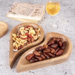 Zestaw Talerzy do Serwowania Drewno MANGO 2 szt. Serce 30,5 x 27 cm