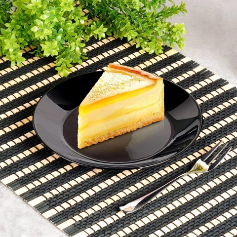 Talerze Deserowe Szklane Czarne 6 szt. VILDE 18 cm Kwadratowe