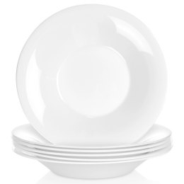 Talerze Obiadowe Głębokie Szkło Białe 400 ml 6 szt. VILDE 21,5 cm