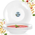 Talerze Obiadowe Głębokie Szkło Białe 400 ml 6 szt. VILDE 21,5 cm