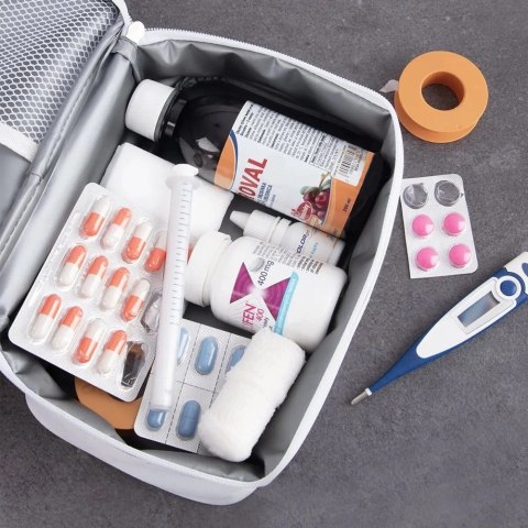 Torba na Leki Termiczna TERMO ORION Biała Podróż Wewnętrzne Kieszenie