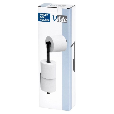 Uchwyt na Papier Toaletowy Zapasowy 4 Rolki Stal VILDE Montaż 2w1 46,5 cm