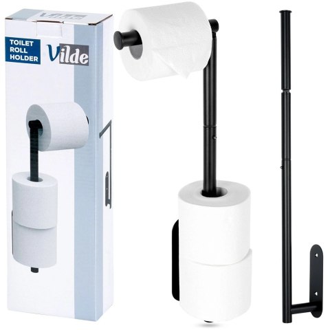 Uchwyt na Papier Toaletowy Zapasowy 4 Rolki Stal VILDE Montaż 2w1 46,5 cm