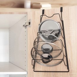 Wieszak na Pokrywki Metalowy Czarny ORION na 6 Pokrywek RADKA