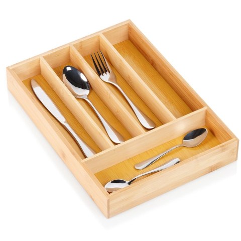 Wkład na Sztućce do Szuflady VILDE Bambusowy 5 Przegródek 25 x 35 cm