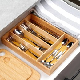 Wkład na Sztućce do Szuflady VILDE Bambusowy 5 Przegródek 25 x 35 cm