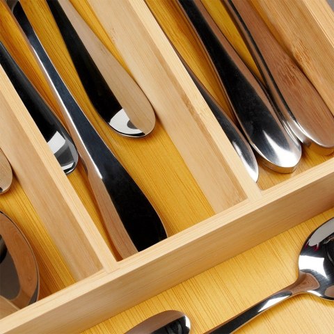 Wkład na Sztućce do Szuflady VILDE Bambusowy 5 Przegródek 25 x 35 cm