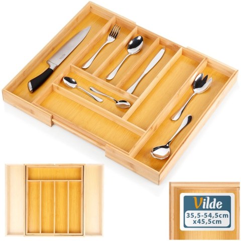 Wkład na Sztućce do Szuflady VILDE Bambus Rozsuwany 35,5-54,5 cm