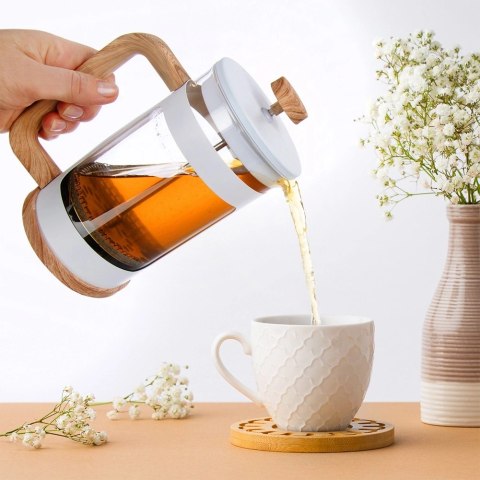 Zaparzacz Tłokowy 650 ml ORION WHITELINE French Press Szkło Tłok