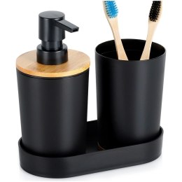 Zestaw Łazienkowy 3 el. VILDE Dozownik Kubek Podstawka Bambus