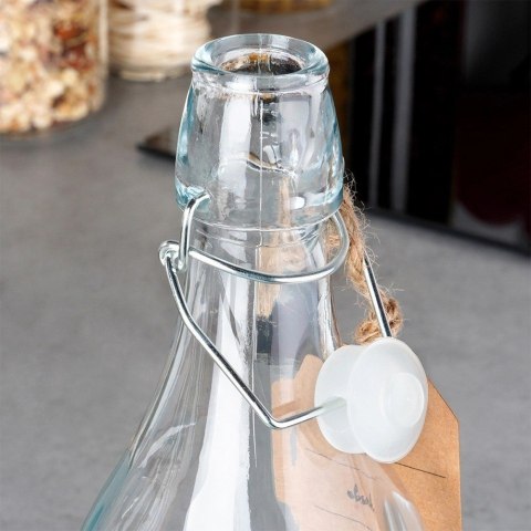 Butelka z Klipsem Szklana ORION 1 L Kwadratowa Szczelna Retro