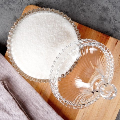 Cukierniczka Szklana ALPINA 250 ml Kryształowe Zdobienia z Pokrywką