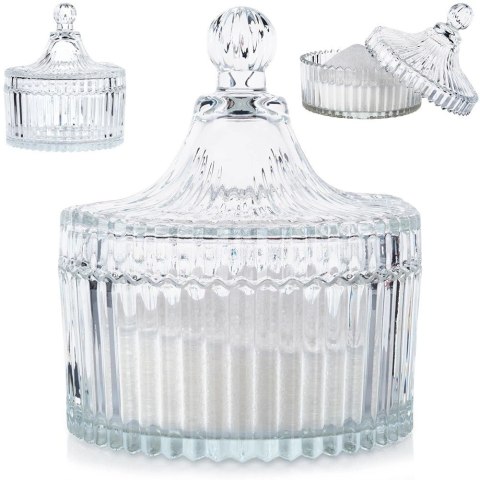 Cukierniczka Szklana ALPINA 250 ml Kryształowe Zdobienia z Pokrywką