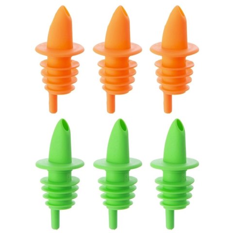 Nalewaki do Butelek ORION 6 szt. Elastyczne Zielone i Pomarańczowe