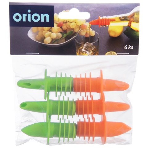 Nalewaki do Butelek ORION 6 szt. Elastyczne Zielone i Pomarańczowe