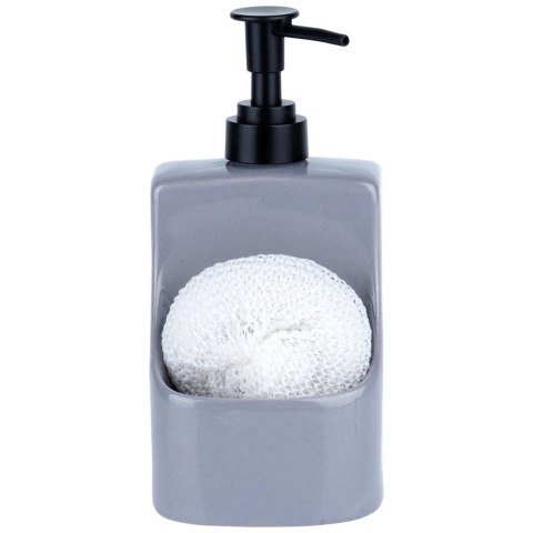 Dozownik do Naczyń Ceramiczny VILDE 400 ml z Gąbką, Szary Błyszczący Połysk